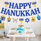 Happy Hanukkah Banner Chanukah Hanukkah Holiday Theme Garland Chanukah Festival Party Decorations Glitter Blue Jewish Christmas Party Supplies
